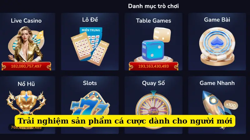 Trải nghiệm sản phẩm cá cược dành cho người mới